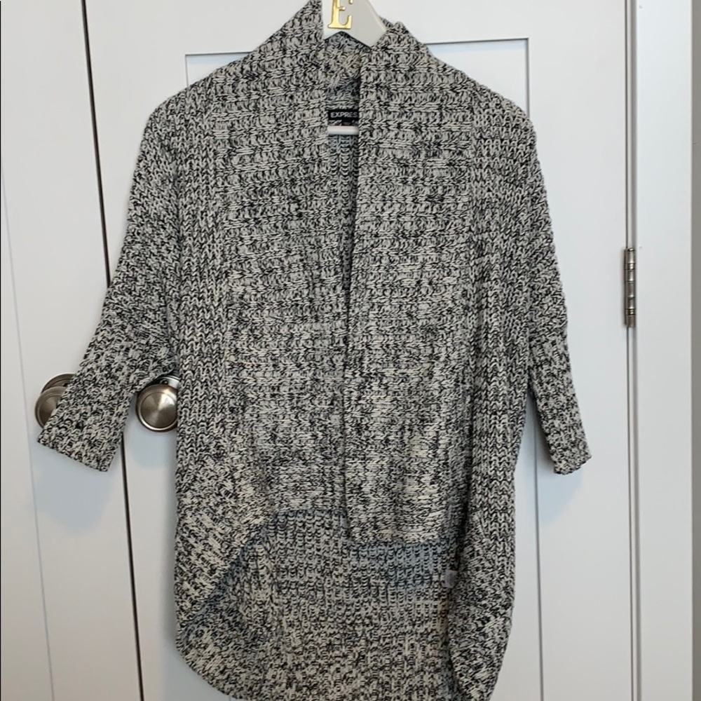 Express Black and White Cardigan Sweater XSmall